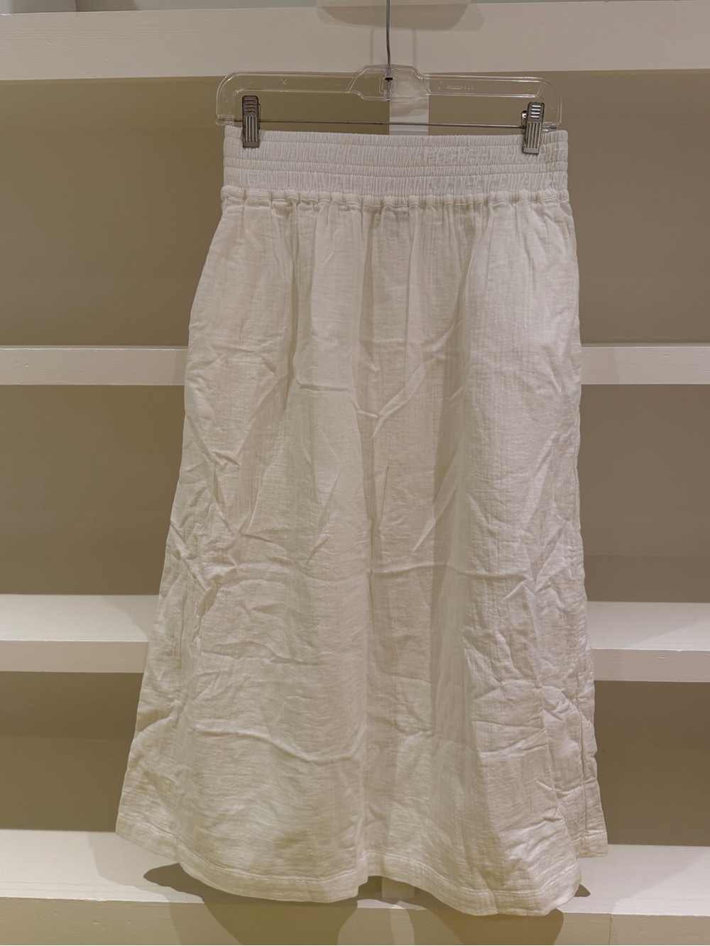 Boden Gauze Midi Skirt (white, size 6)